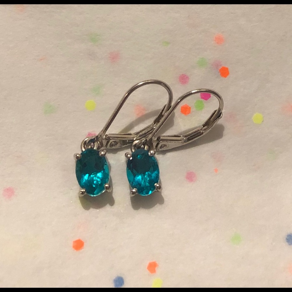 London Blue Topaz Stamped 925 SS Earrings